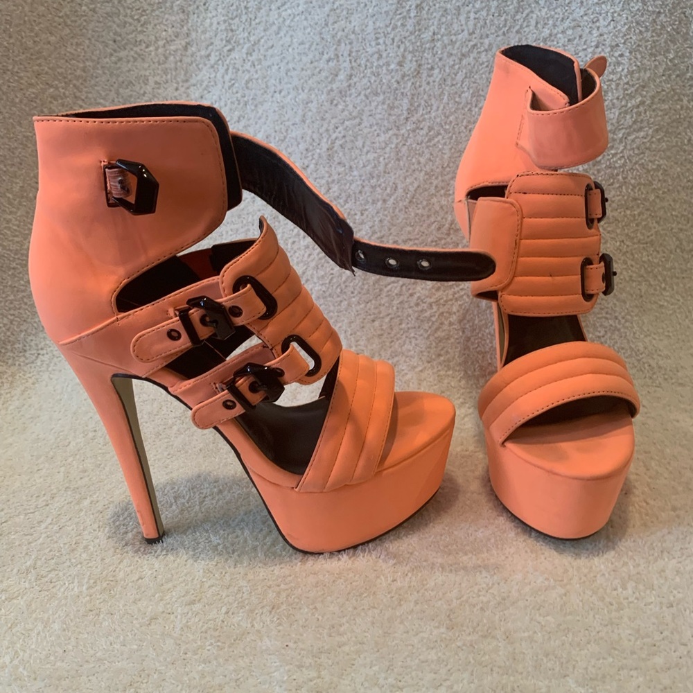 Stylish Orange Platform Heels